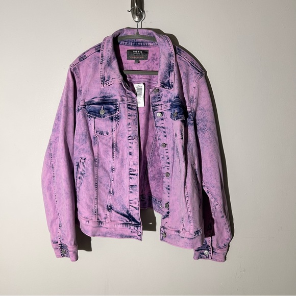 Torrid size 2 Purple Denim Jacket NWT - Picture 3 of 12
